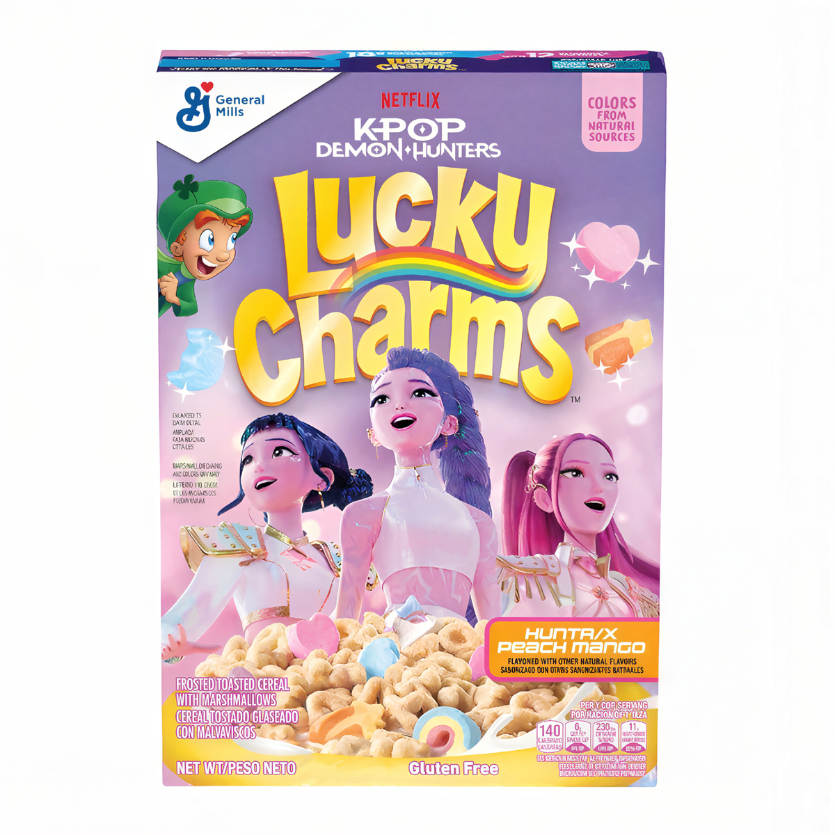 Lucky Charms KPop Demon Hunters HUNTR/X Peach Mango Cereal (298g)