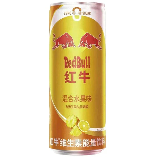 Front of Red Bull Mixed Fruits Energy Drink can featuring the logo, mixed fruits flavour, and 325ml size details
