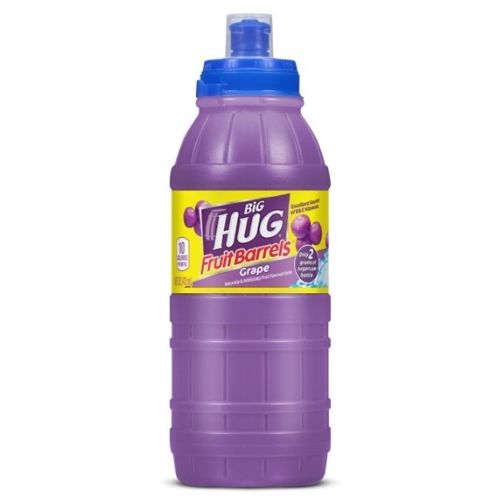 Front of Big Hug Fruit Barrel Grape bottle featuring vibrant label with grape imagery and product title (454ml pack)