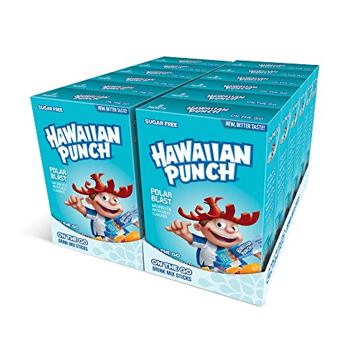 Front of Hawaiian Punch Polar Blast Singles To Go packaging showing vibrant design, logo, and Polar Blast label (256.8g, 12 pack)