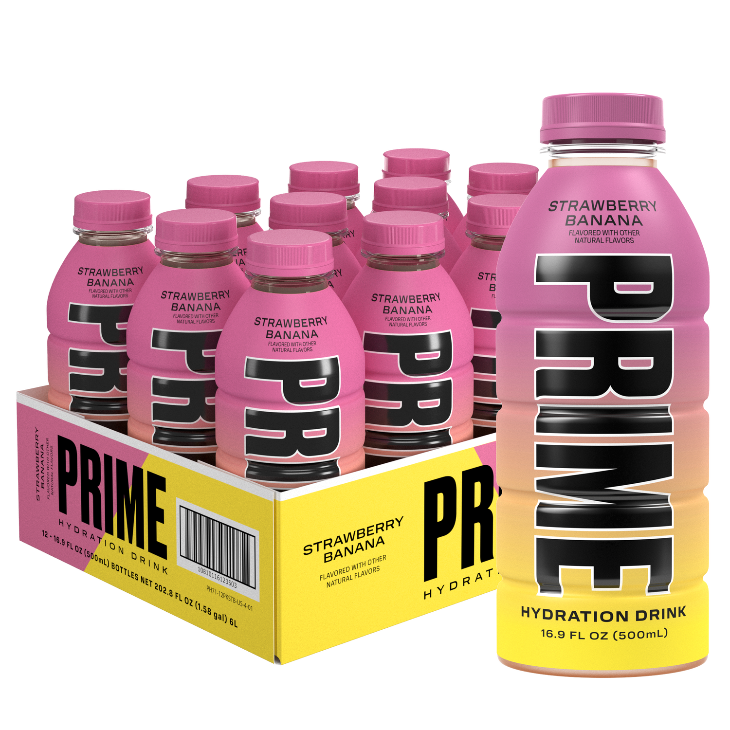 Prime Hydration Strawberry Banana (500ml) (12 Pack)