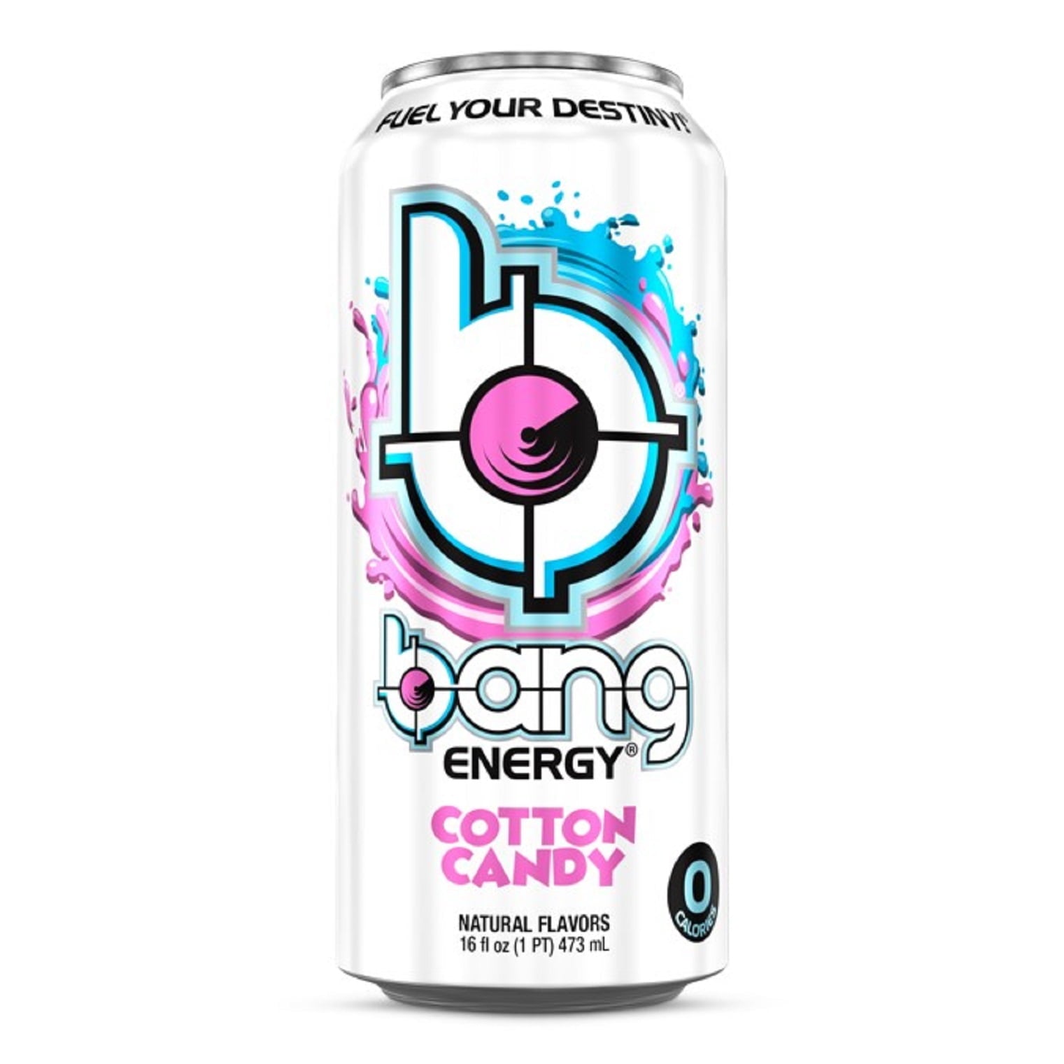Front of Bang Energy Cotton Candy can featuring the logo and cotton candy flavour label (473ml).