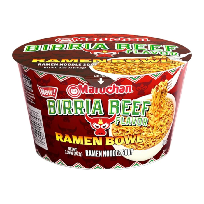 Maruchan Birria Beef Ramen Bowl (96.2g) product packaging