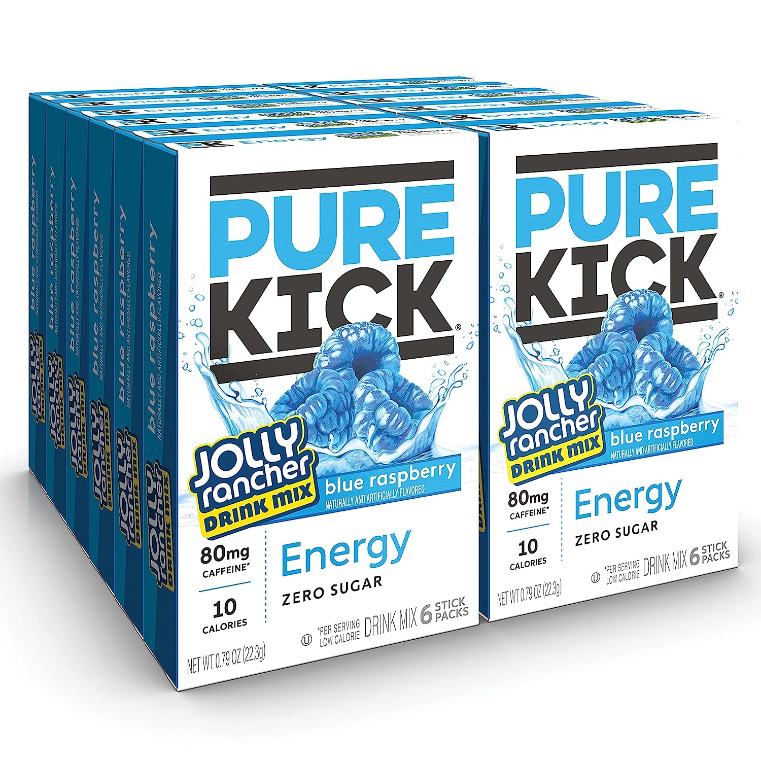 Pure Kick x Jolly Rancher Energy Blue Raspberry Singles to Go (267.6g) (12 Pack)