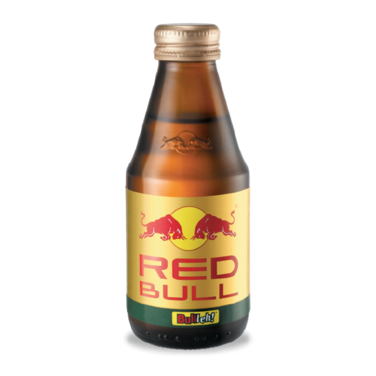 Front of Red Bull Original Glass Bottle (Thailand) showing logo and energising drink details (150ml)