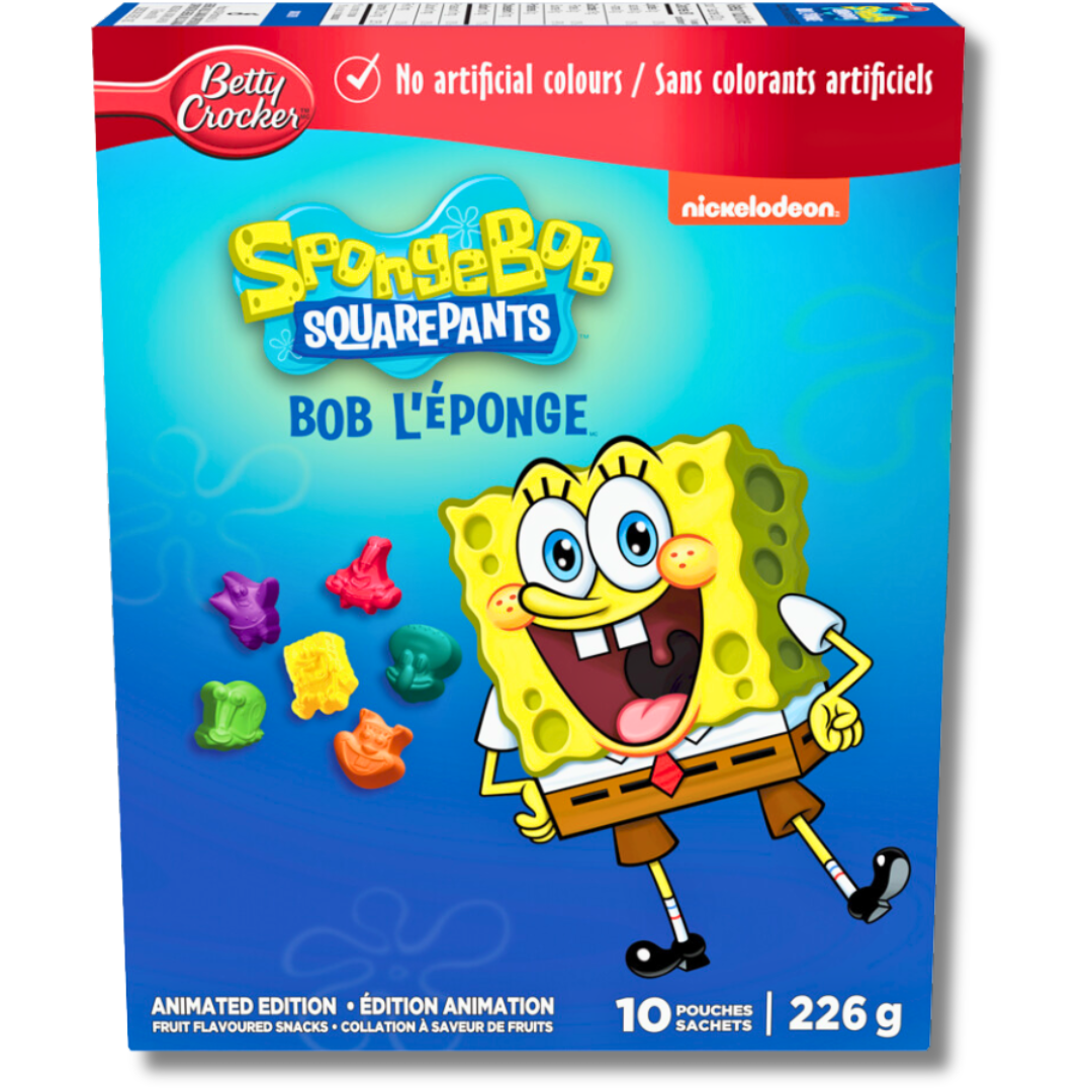 Betty Crocker Spongebob Squarepants Fruit Snacks 10 Pouches (226g)