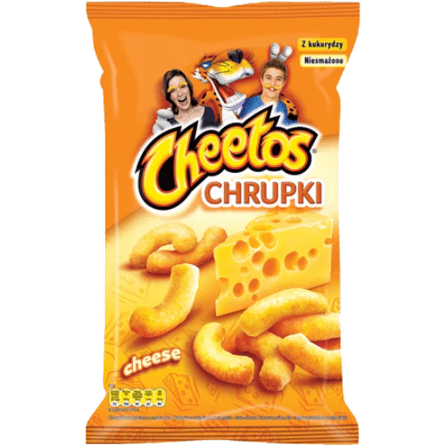Front of Cheetos Crunchy Cheese Puffs XXL bag showing bright orange packaging, cheese puffs, and the Cheetos logo (130g pack)