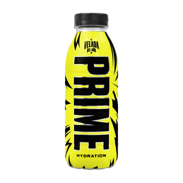 Front of Prime Hydration La Velada Del Año Limited Edition bottle showing bold logo, vibrant design, and 500ml label.