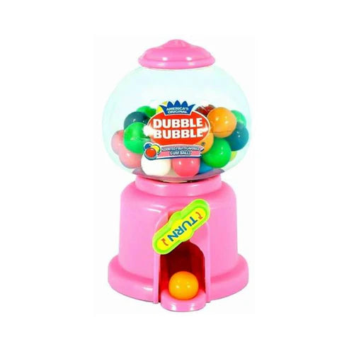 Front of Dubble Bubble Gumballs package featuring bright colours, logo, and an assortment of gumball colours (40g pack)