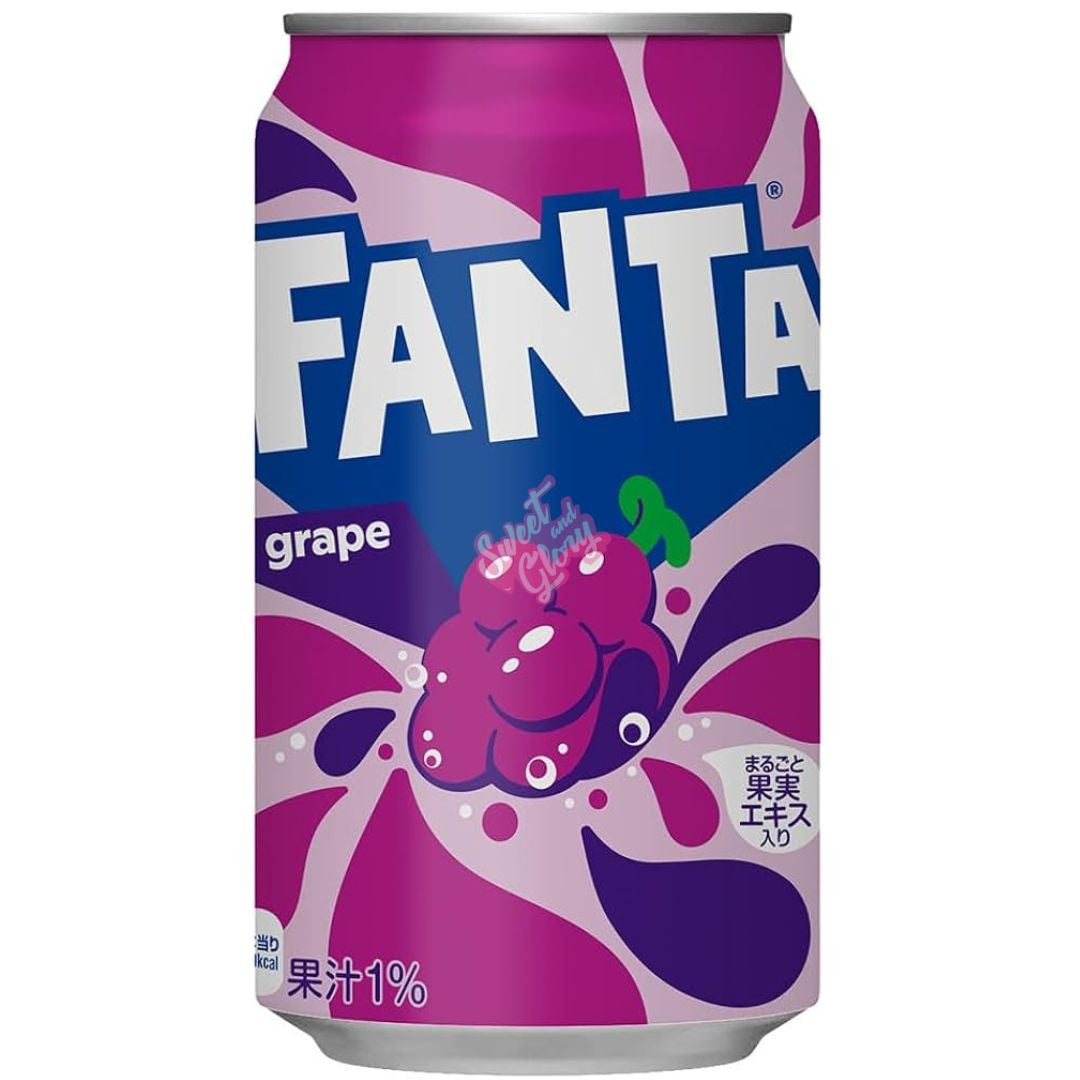 Front of Fanta Grape (Japan) can showing vibrant purple design, bold Fanta logo, and grape flavour details (350ml)