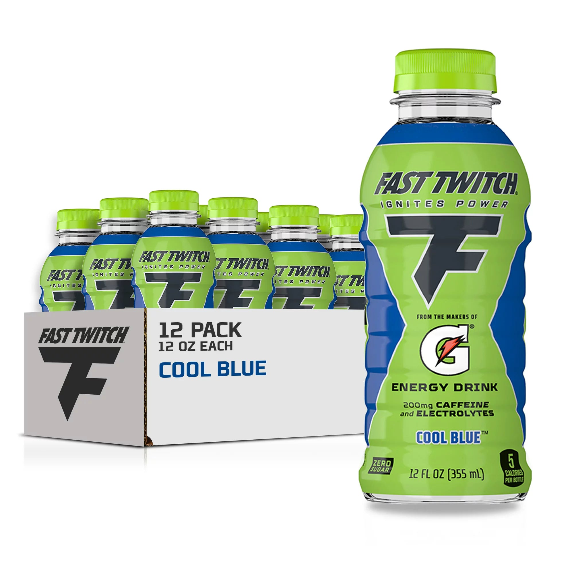 Gatorade Fast Twitch Cool Blue Energy Drink (355ml) (12 Pack)