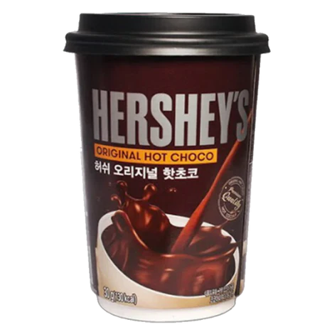 Front of Hershey's Hot Chocolate Cup showing Hershey's logo, product name, and cup design (30g pack)