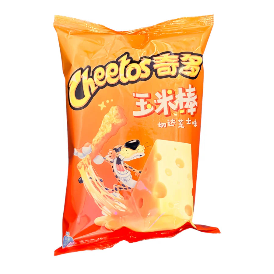 Front of Cheetos Crunchy Cheese bag showing vibrant orange packaging with logo and cheese-flavoured cheese puffs (90g pack)