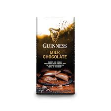 Front of Guinness Milk Chocolate Bar showing the logo, product name, and label details (90g pack)
