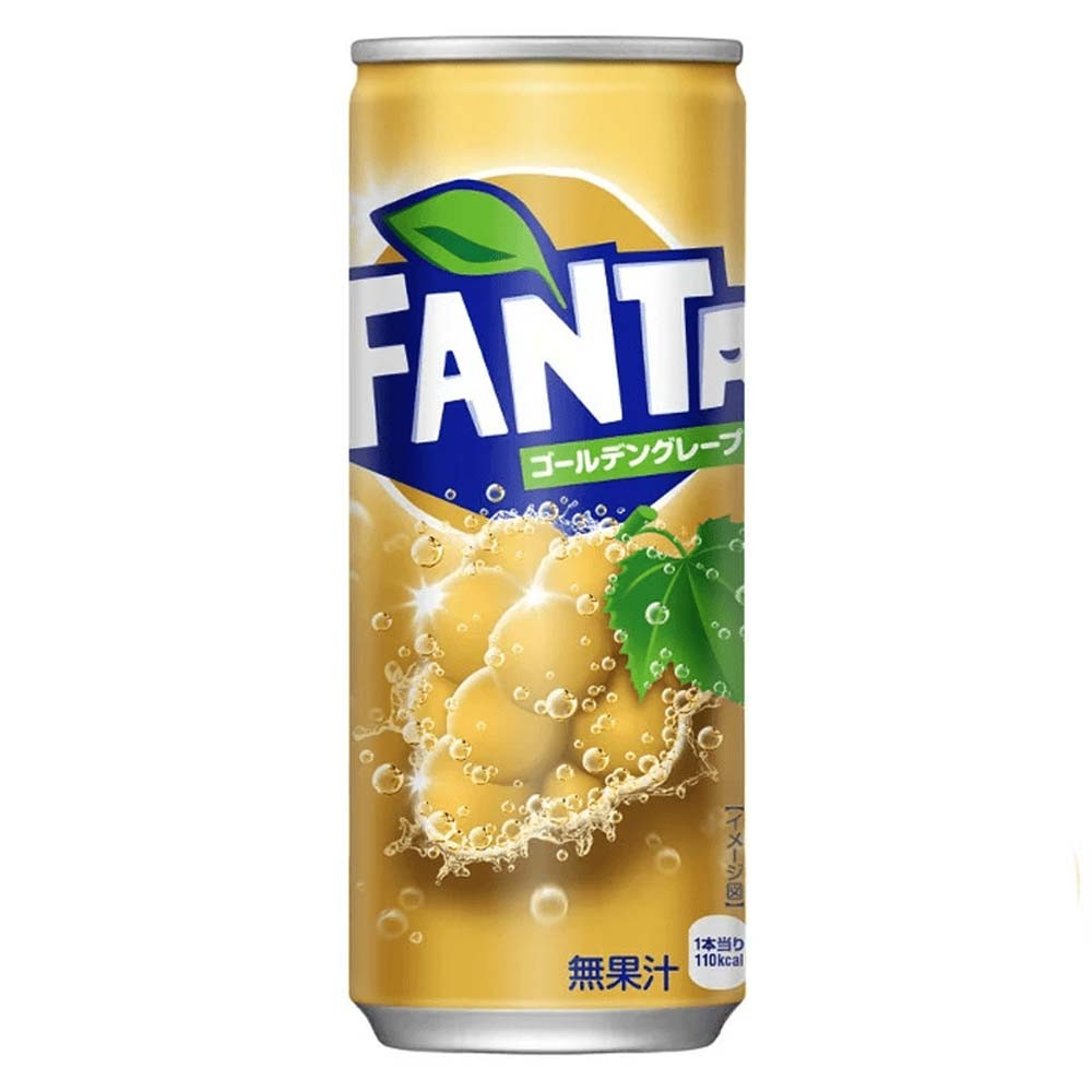 Front of Fanta Golden Grape (500ml) bottle showing the bold logo, golden grape flavour label, and vibrant colours reflecting the drink inside.