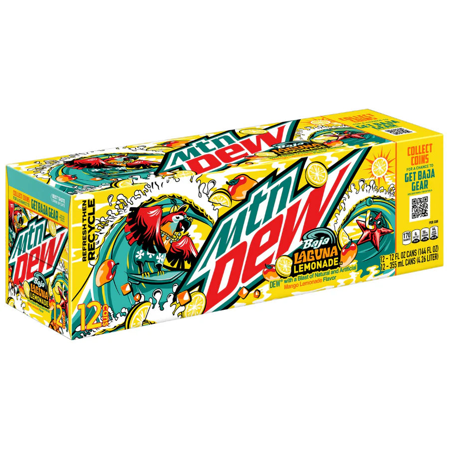 Mountain Dew Baja Laguna Lemonade Case of 12 (355ml x12)