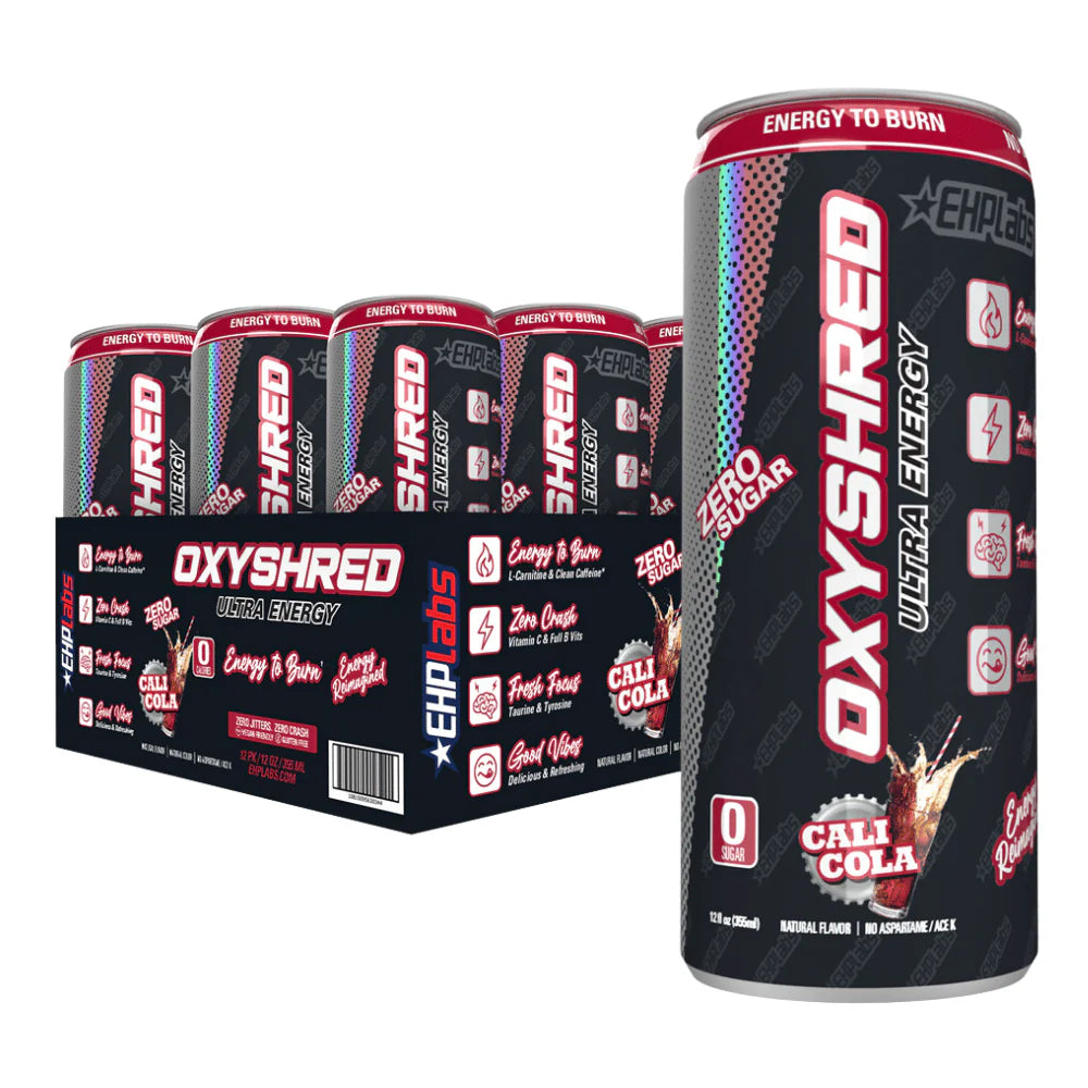 OxyShred Cali Cola Flavour Zero Sugar Energy Drink Case Of 12 (12 x 355ml)