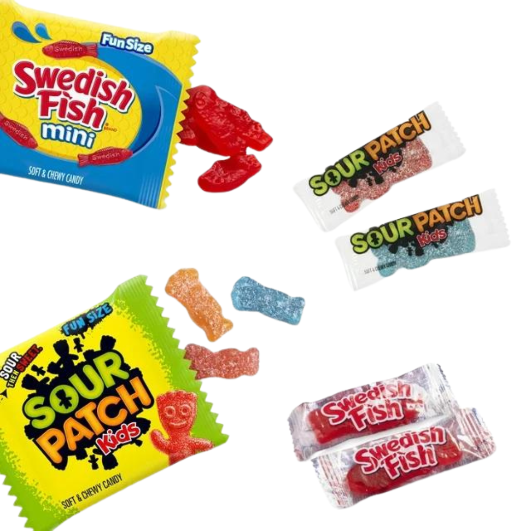 Sour Patch Kids & Swedish Fish 140 Pieces Variety Pack (1.07kg)