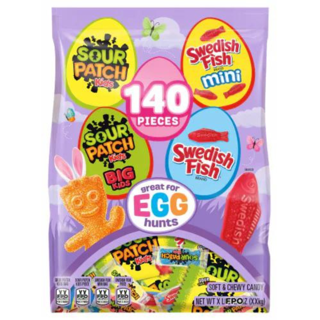 Sour Patch Kids & Swedish Fish 140 Pieces Variety Pack (1.07kg)