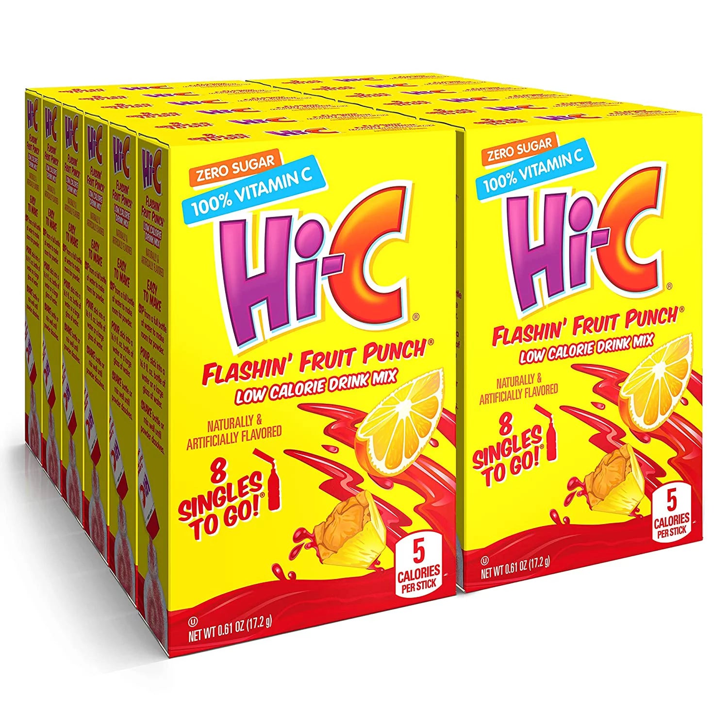 Hi-C Flashin’ Fruit Punch Singles To Go (206.4g) (12 Pack)