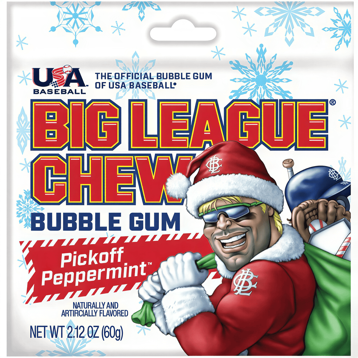 Big League Chew Christmas Pickoff Peppermint (60g)