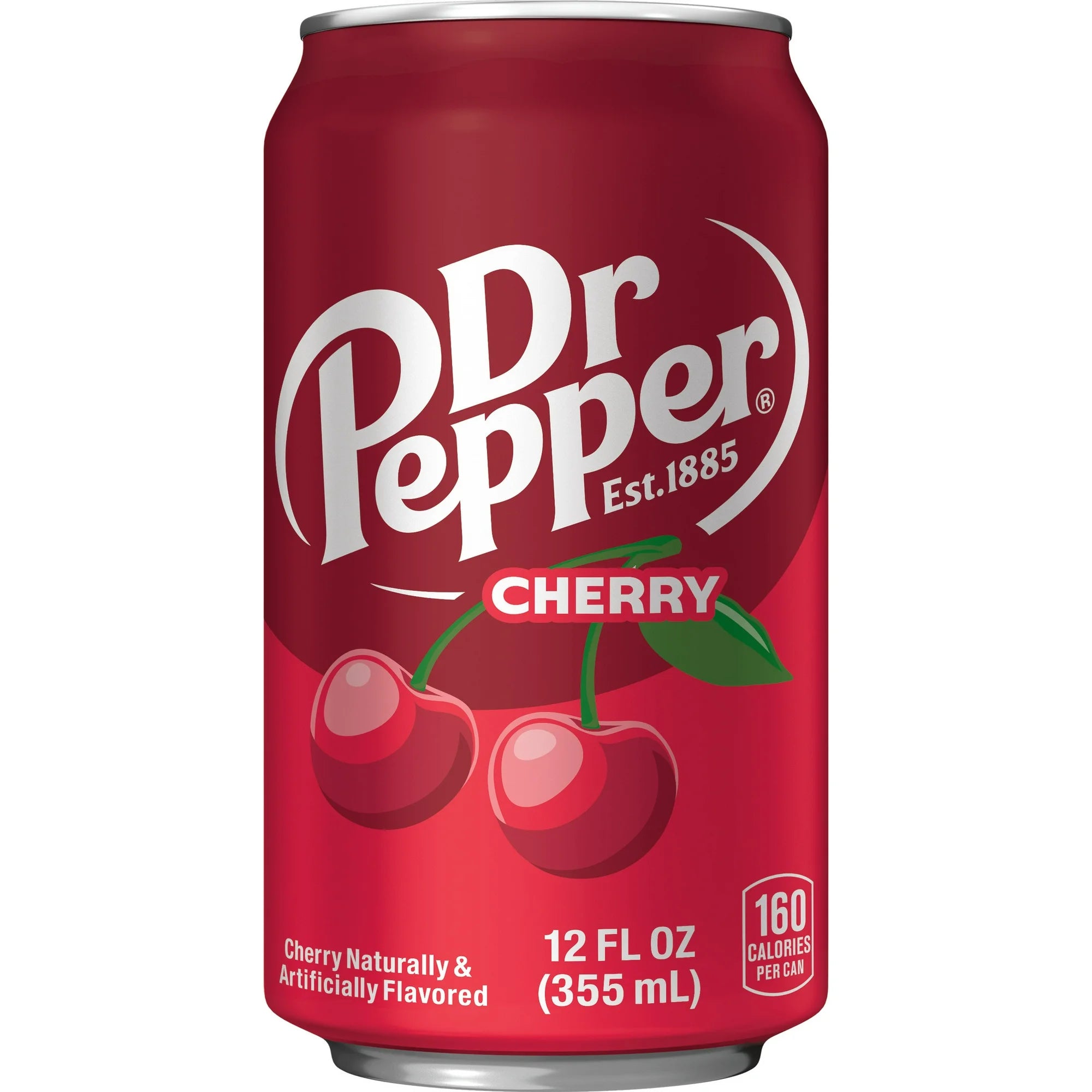 Dr Pepper Cherry can on a white background