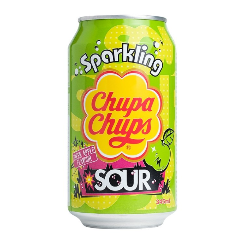 Chupa Chups Sour Green Apple Soda (345ml)
