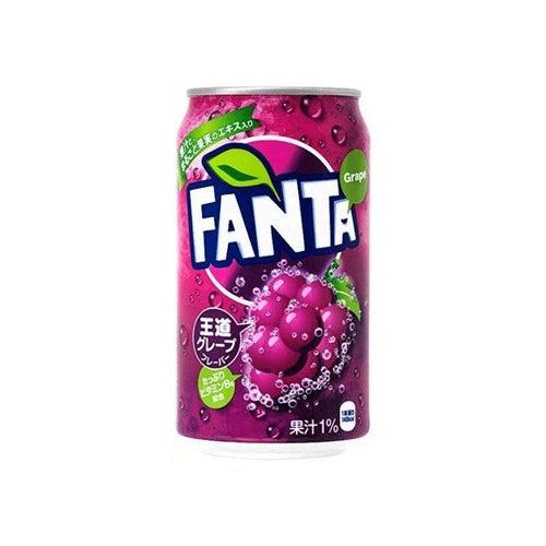 Front of Fanta Grape (Japan) 160ml can showing bold Fanta logo, grape flavour graphics, and vibrant purple design.