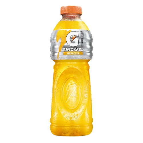 Front of Gatorade Passionfruit bottle showcasing the logo, vibrant yellow-orange passionfruit drink, and 500ml capacity label