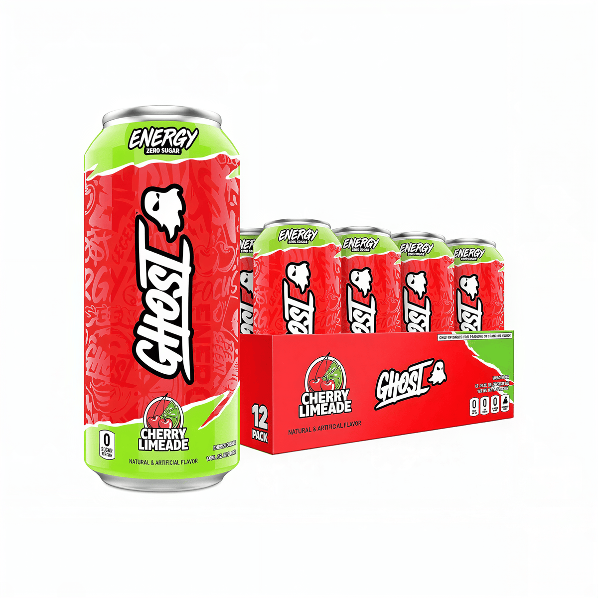 Ghost Cherry Limeade Zero Sugar Energy Drink (500ml) 12 Pack