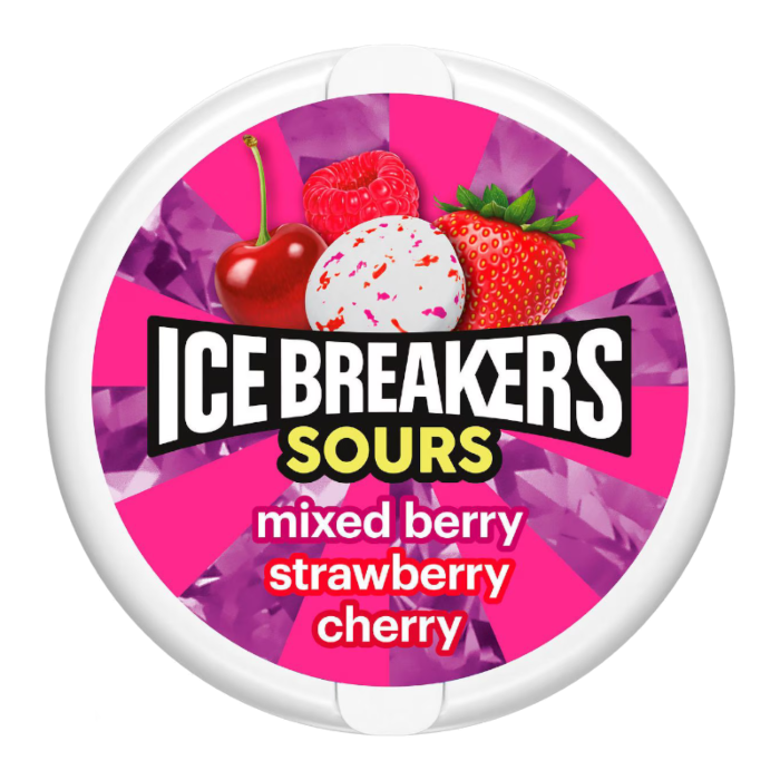Ice Breakers Sours Strawberry, Cherry & Mixed Berry (42g)