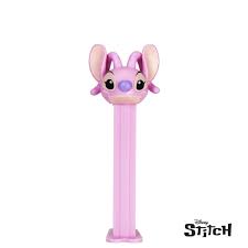 Front of PEZ Lilo & Stitch Candy Dispenser Angel showing the character design and branding along with the 24.7g size.