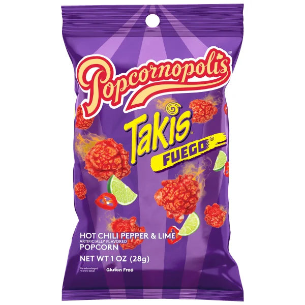 Popcornopolis Takis Fuego (28g) product packaging