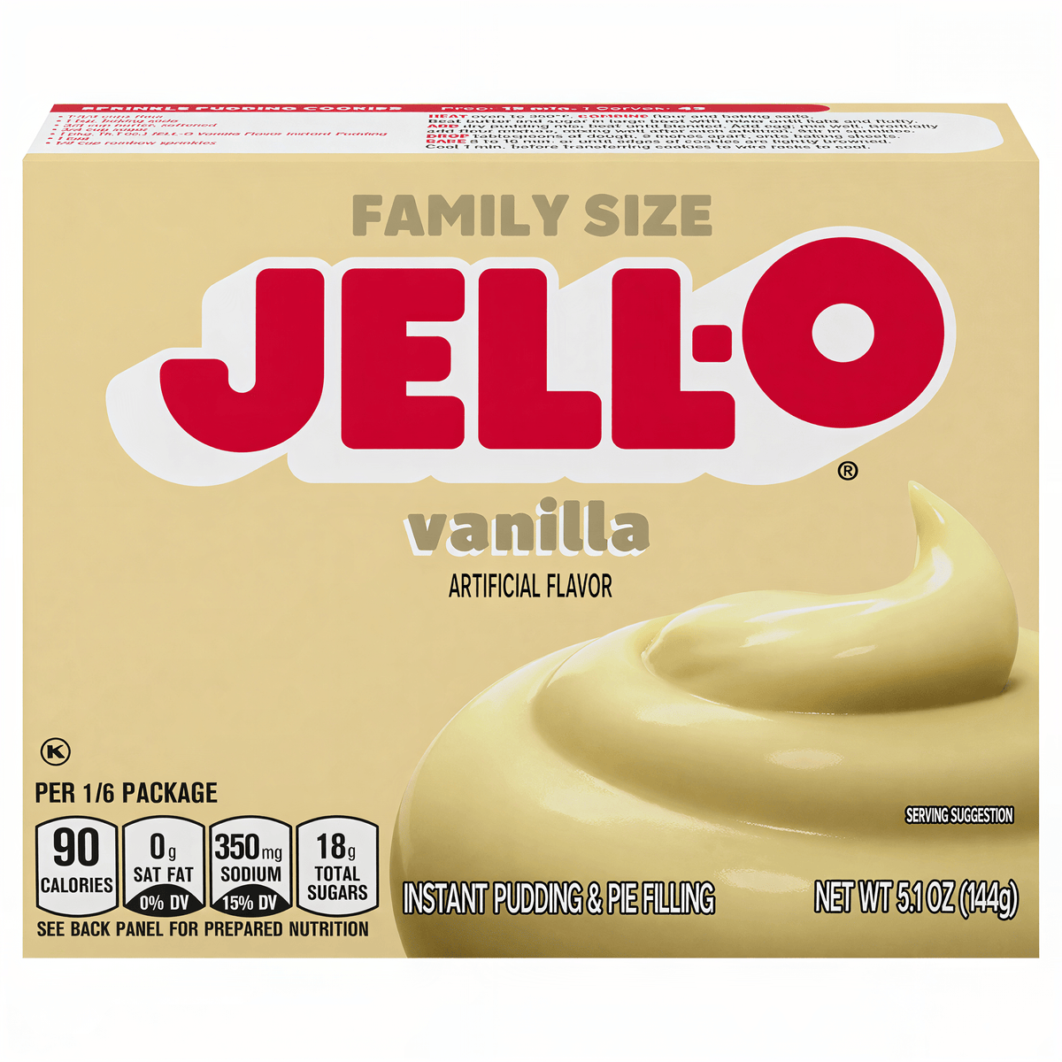 Jell-O Vanilla Instant Pudding 144g box