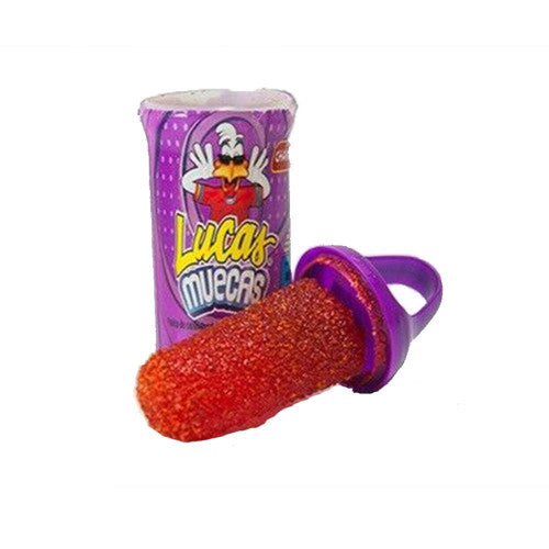 Front of Lucas Meucas Chamoy Purple packaging showing vibrant purple design with the product name and 25g size.
