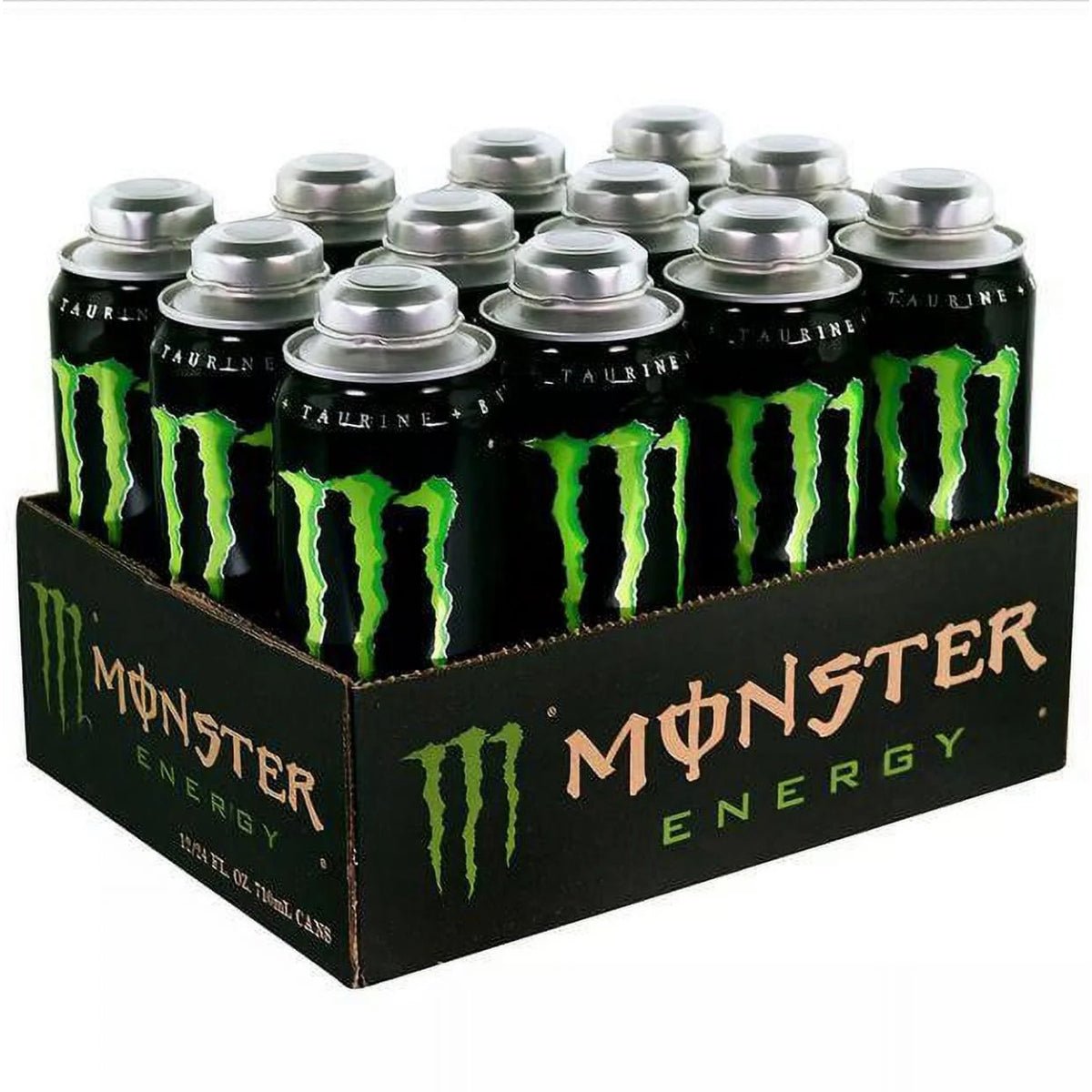 Front of Mega Monster Energy Ultra case showing bold logo, energy drink can design, and 12-pack (12 x 710ml)