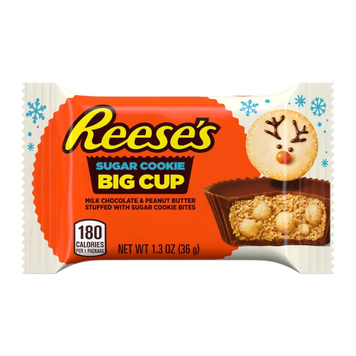Front of Reese's Sugar Cookie Big Cup wrapper showing the logo, flavour name, and image of the product (36g)
