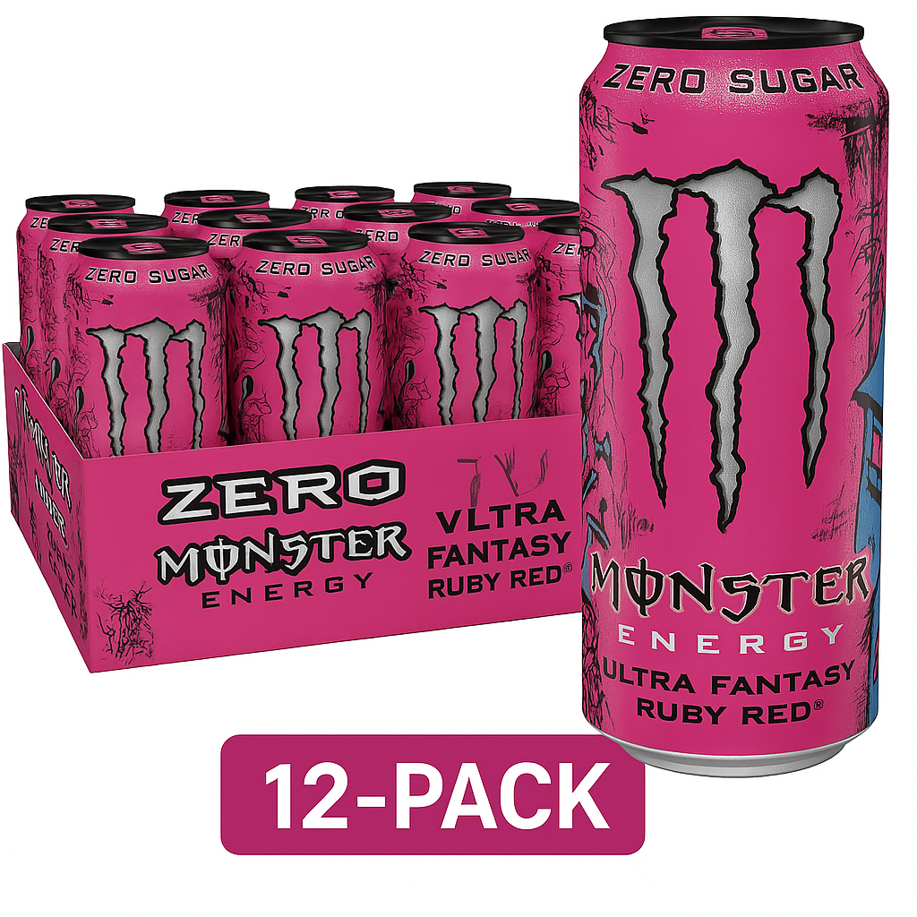 Monster Ultra Fantasy Ruby Red Case of 12 (473ml x12)