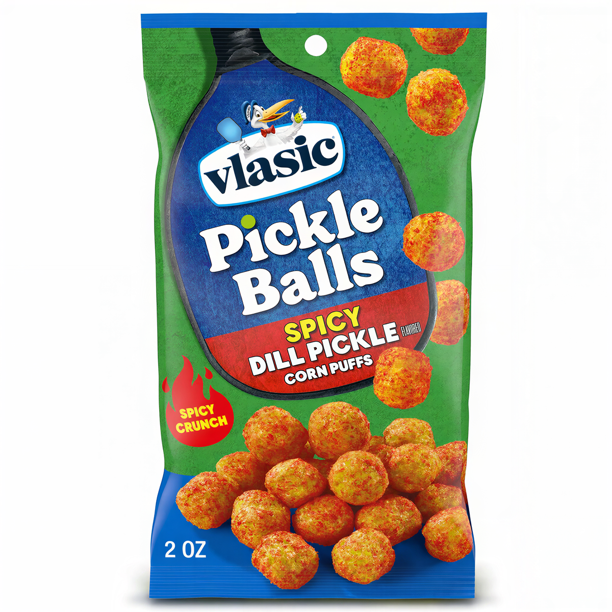 Vlasic Pickle Balls Spicy Dill Pickle Corn Puffs 56g