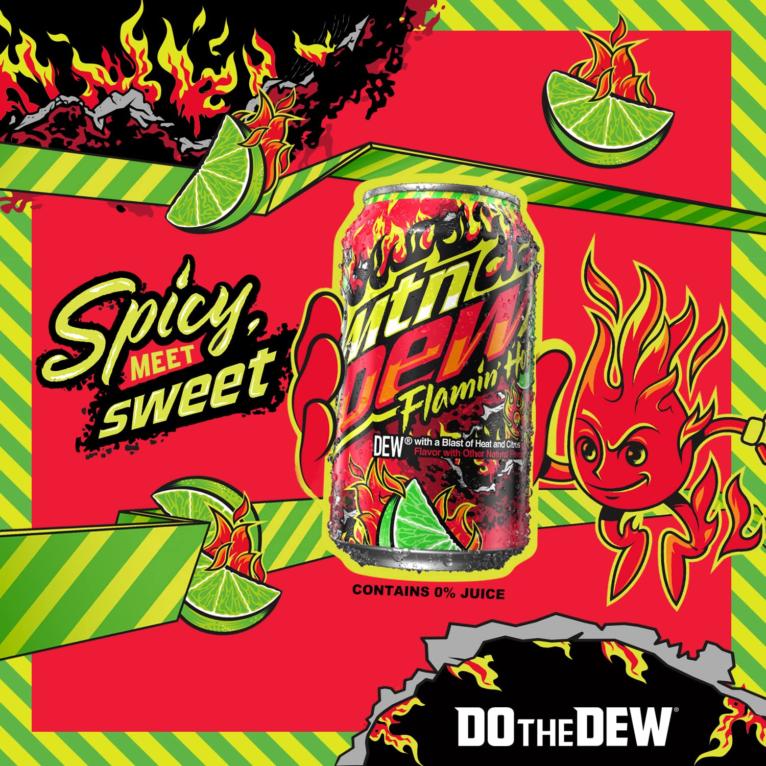Mountain Dew Flamin Hot Variety Pack Original & Flamin Hot (355ml x18)