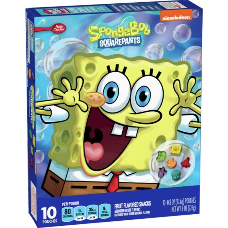 Betty Crocker Spongebob Squarepants Fruit Snacks 10 Pouches (226g)