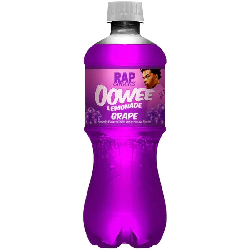 Front of Rap Snacks Lemonade Grape bottle showing vibrant purple drink, branding, and product name with 591ml size.