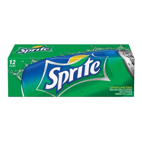 Front of Sprite Original case showing the logo, lemon-lime soda imagery, and 12 pack of 355ml cans