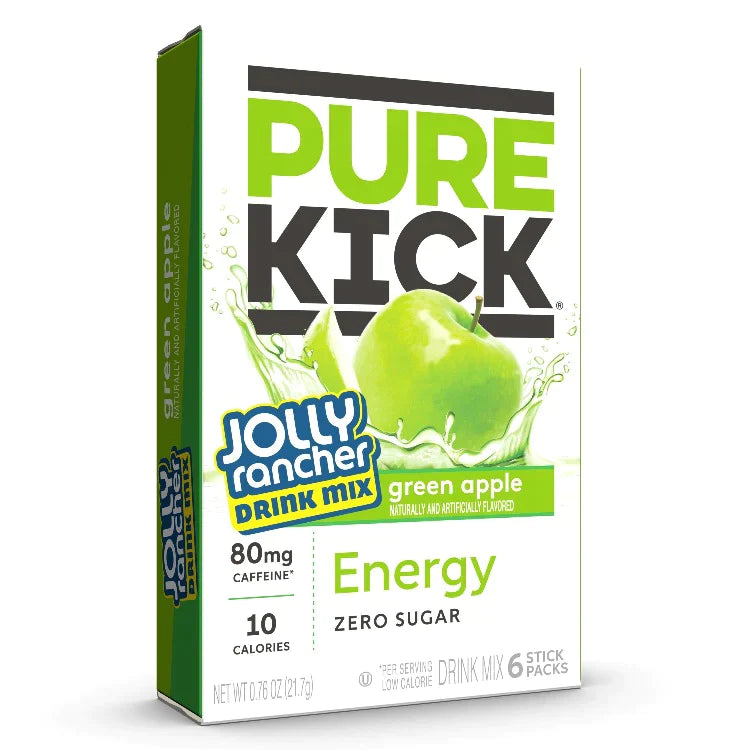 Pure Kick x Jolly Rancher Energy Green Apple Singles to Go (260.4g) (12 Pack)