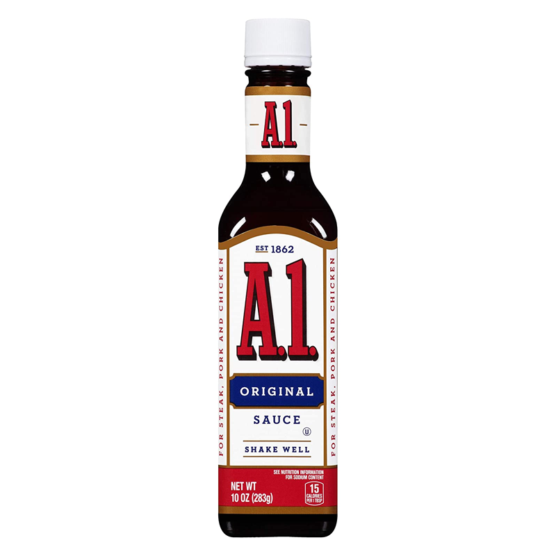 Front of A1 Steak Sauce Original bottle showing the logo, sauce label, and pack size (283g)