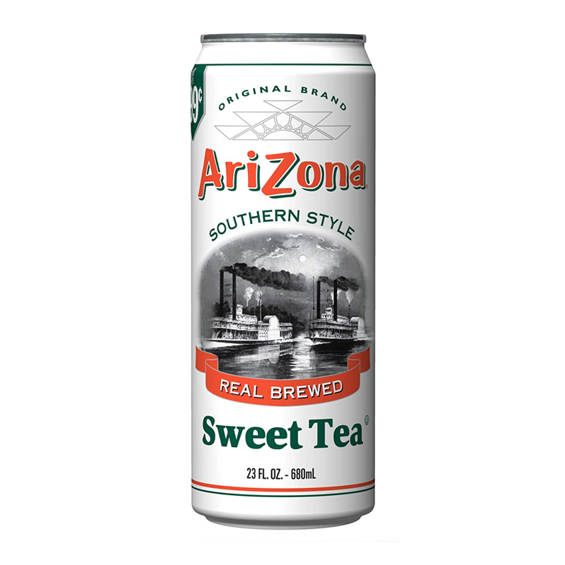 Front of Arizona Southern Sweet Tea can featuring the brand logo, real brewed tea label, and classic Southern imagery (650ml)