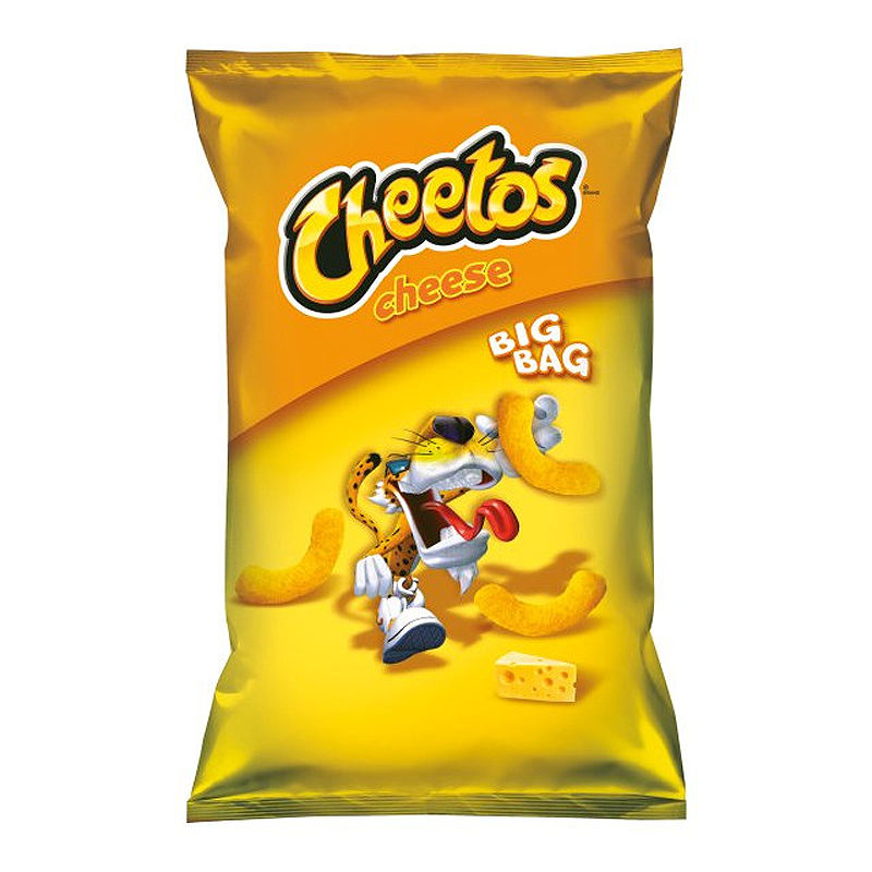 Front of Cheetos Cheese Puffs bag showing bright yellow packaging with the Cheetos logo and an illustration of the cheese-flavoured puffs (85g pack)