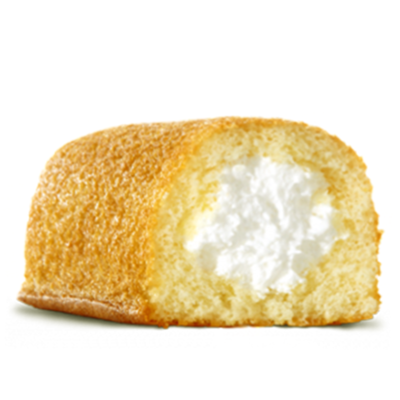 Front of Hostess Banana Creme Twinkie package showcasing yellow sponge cake, rich banana crème filling, and product title (38g)