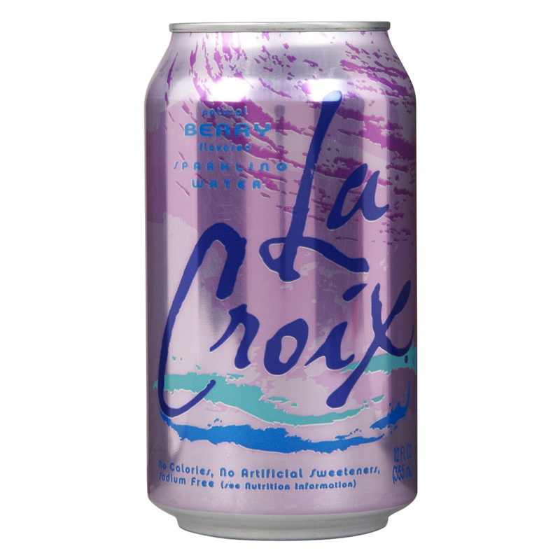 Front of a La Croix Berry can featuring purple design, bold logo, and natural berry flavour label (355ml)