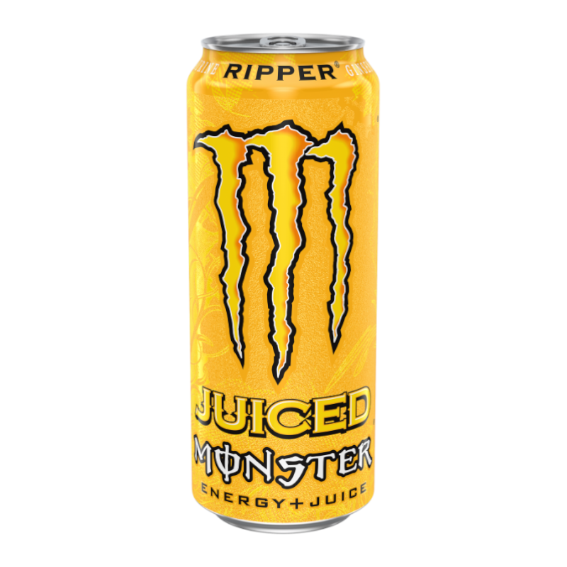 Front of Monster Ripper can showing vibrant yellow design, Monster logo, and product name (500ml pack)